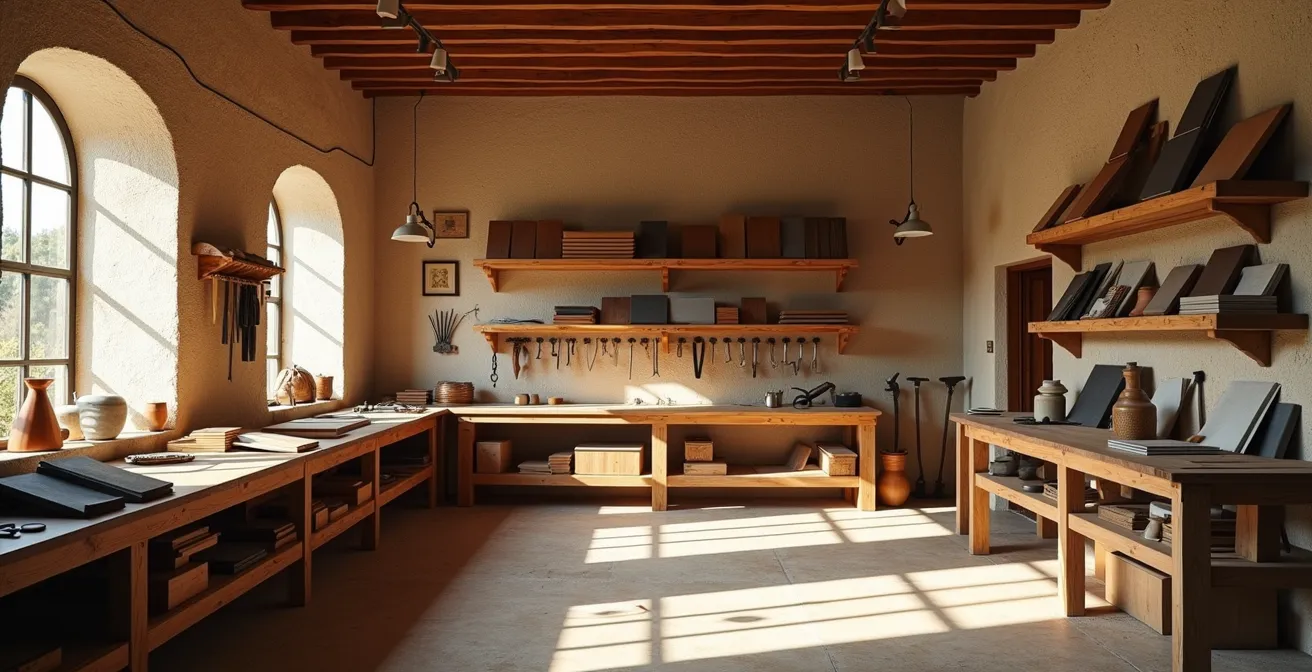 Espace d'exposition d'un artisan couvreur établi dans le Vaucluse